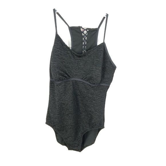Just‎ My Size One PIece Black Coraet Back Swim Bathing suit Swimwear 20W - Picture 1 of 13